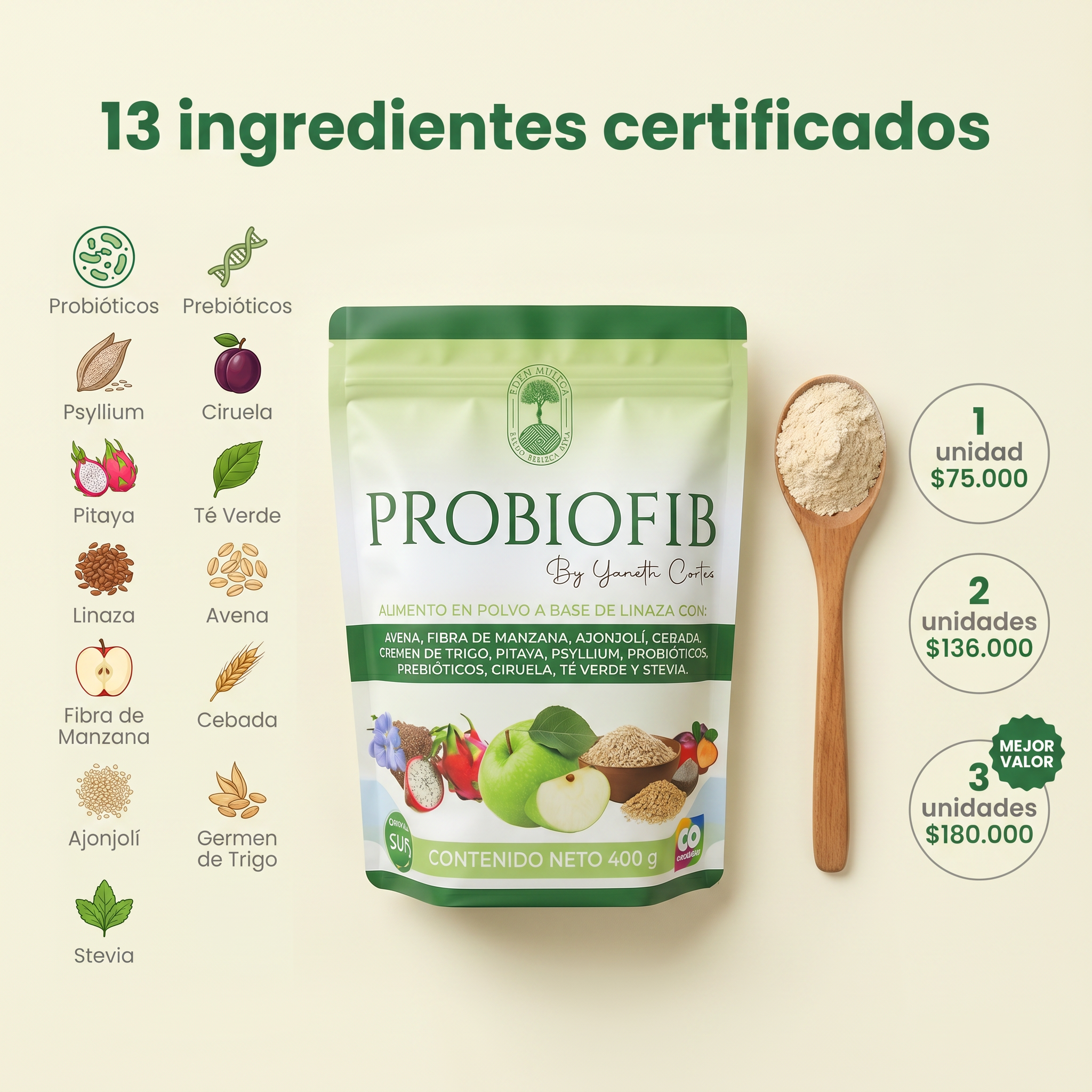 PROBIOFIB – Fibra Reductora con Prebióticos y Probióticos